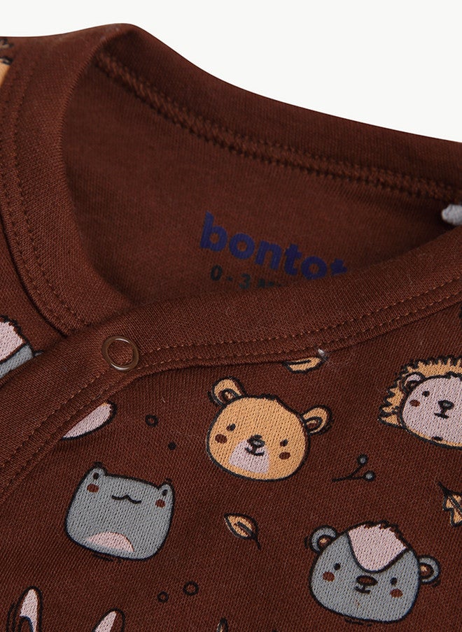 BONTOTS Infant Boys Woodland Friends Printed Organic Cotton Jhabla - Image 5